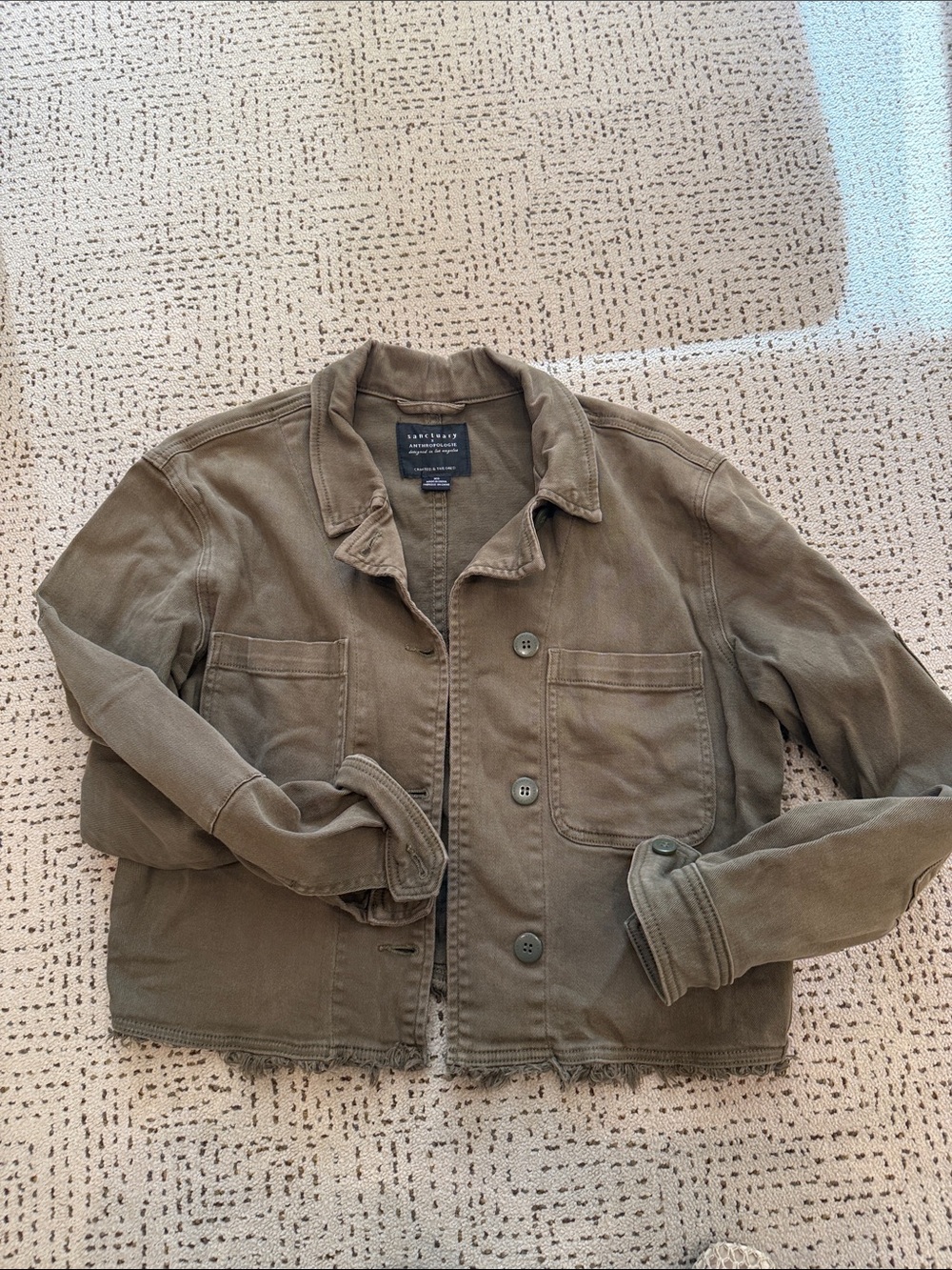 Olive Green woMen's Utility Jacket - size xs anthro